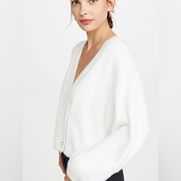 Cupcakes and Cashmere Ivory Mika Fuzzy Sweater with Pear Buttons - Picture 5 of 16